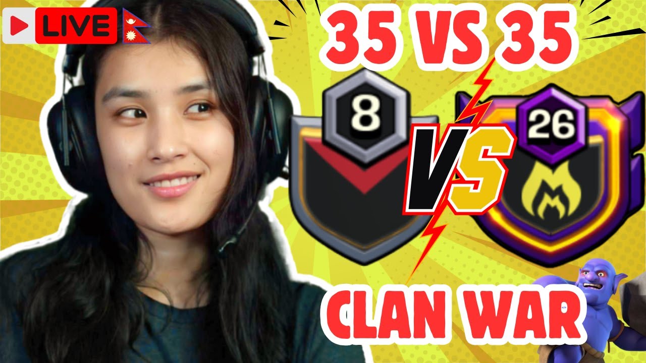 Clash of Clans LIVE | YetiForce 🇳🇵 vs Enjoyable Club | 35v35 Epic War | With AlyyOn