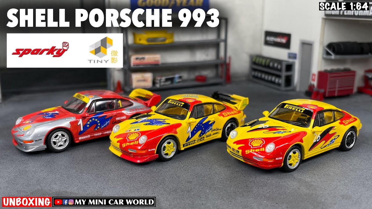 『MY MINI CAR WORLD』UNBOXING SPARKY x TINY x SHELL 1/64 PORSCHE 993