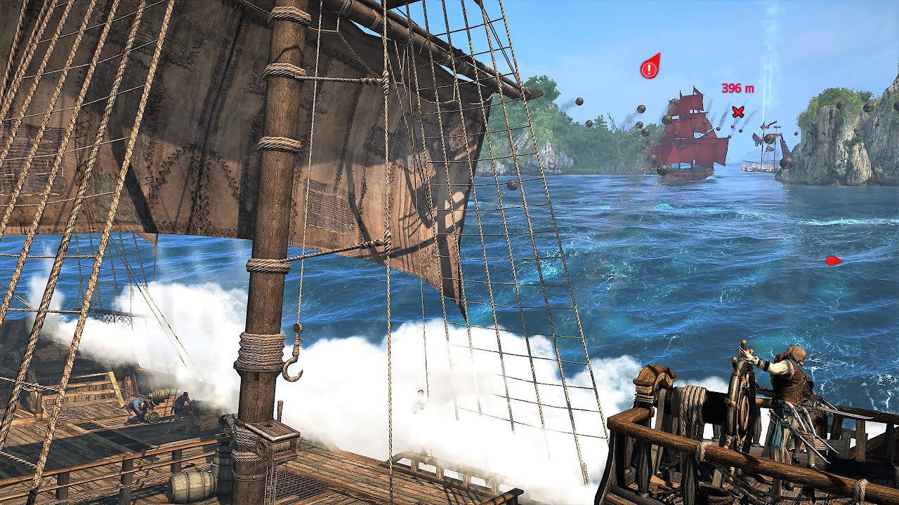 Assassin's Creed Black Flag Queen Anne's Revenge Naval Combat Ship Mod PC 4K 60 FPS