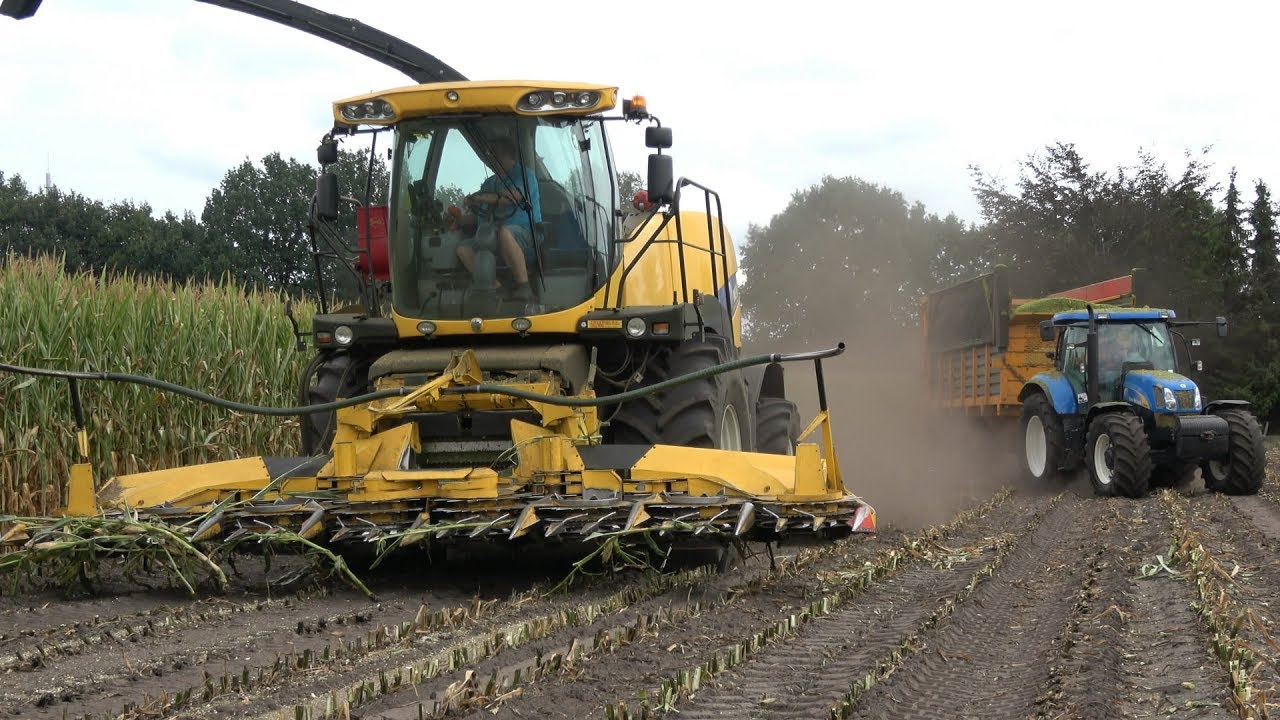 Loonbedrijf ten Cate in de mais met New Holland FR500, T6080 en T7050 - deel 2 (2018)