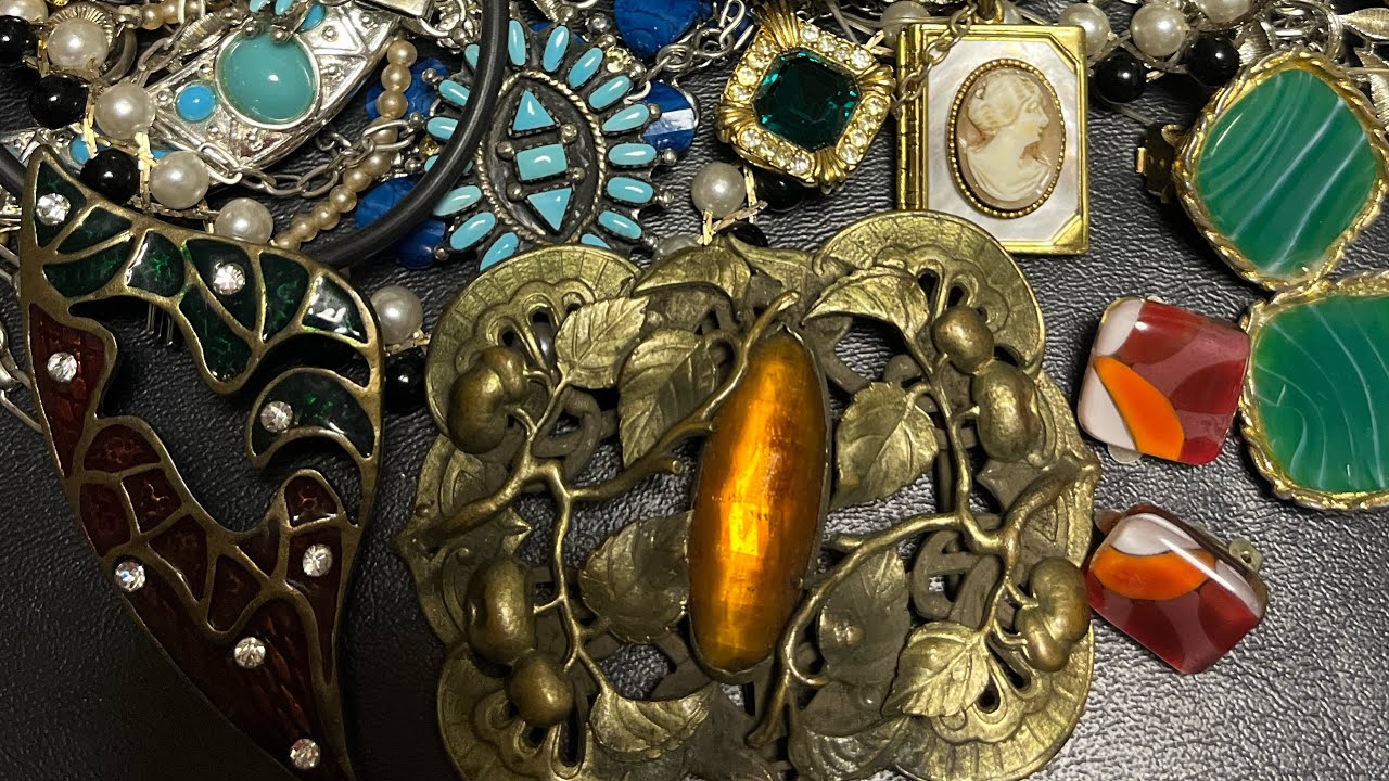 Vintage Jewelry Bag Unbagging , sterling , turquoise, Gret Barkin ?