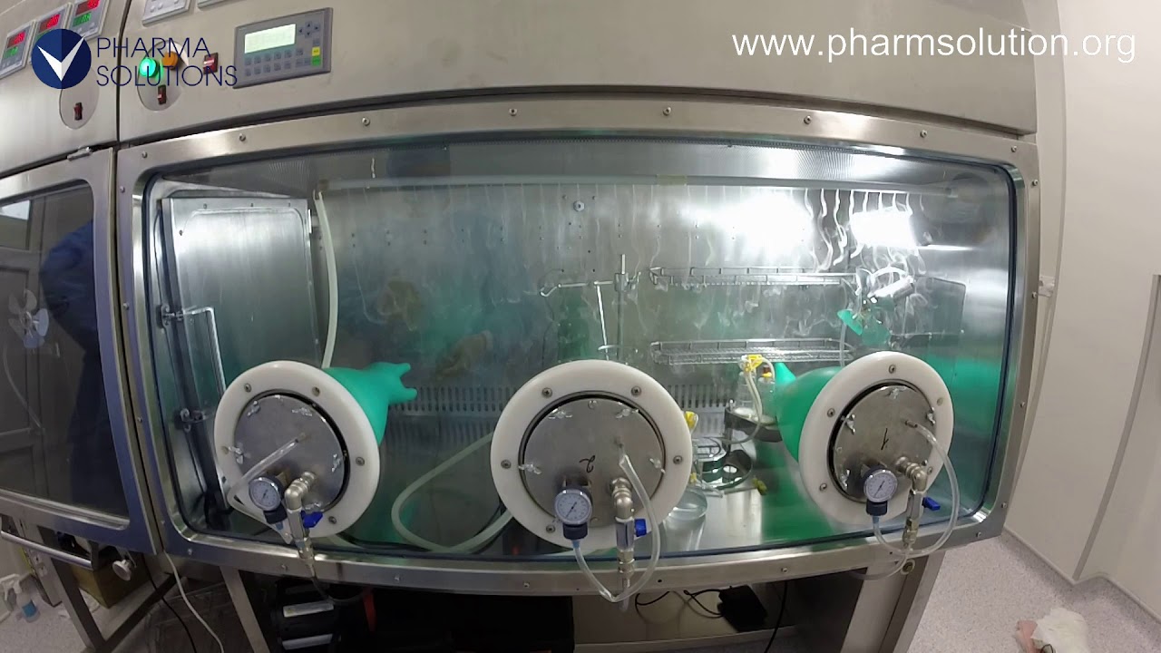 Smoke studies in the isolator for sterility testing.