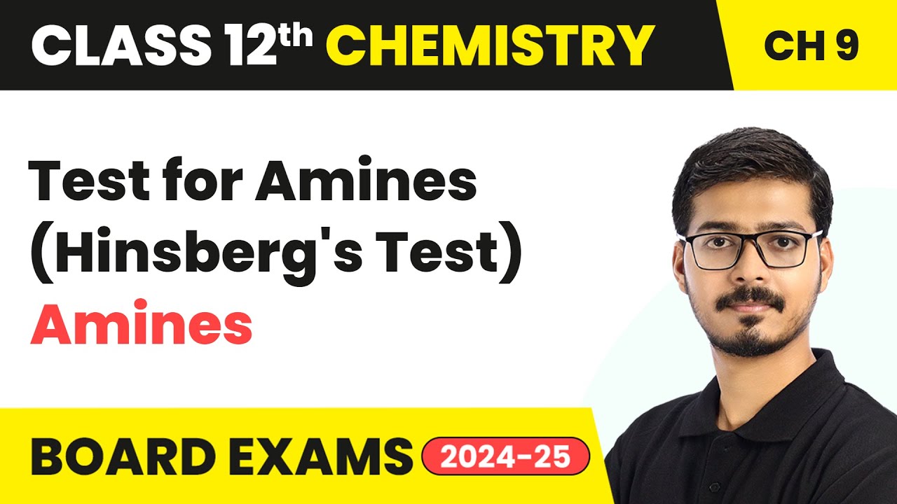 Test for Amines (Hinsberg's Test) - Amines | Class 12 Chemistry Chapter 9 | CBSE 2025-26
