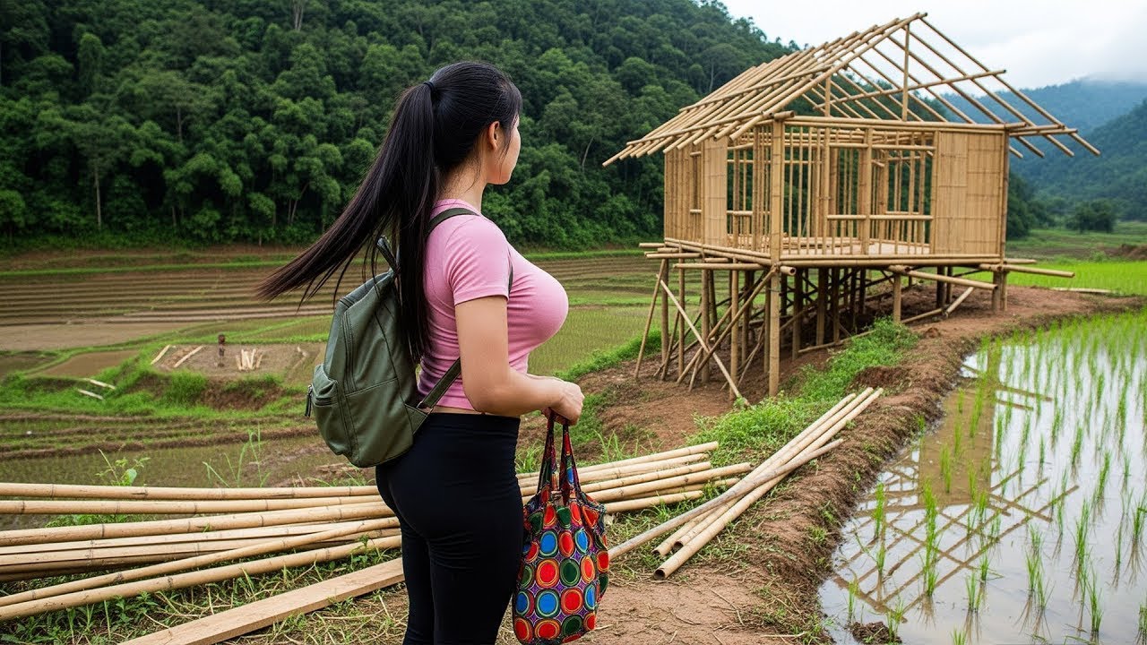 Single Mom Leaves the City to Build a Bamboo House in the Forest | Full Story