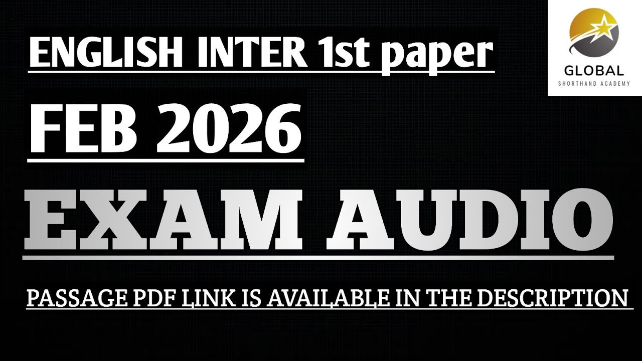 FEB 2026 SHORTHAND EXAM AUDIO ENGLISH INTER 1st PAPER | DOTE EXAM AUDIO