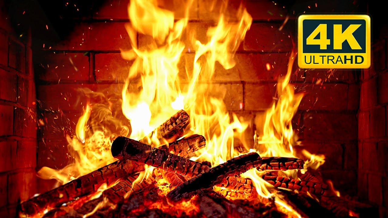 🔥 Cozy Fireplace 4K (12 HOURS). Fireplace with Crackling Fire Sounds. Crackling Fireplace 4K