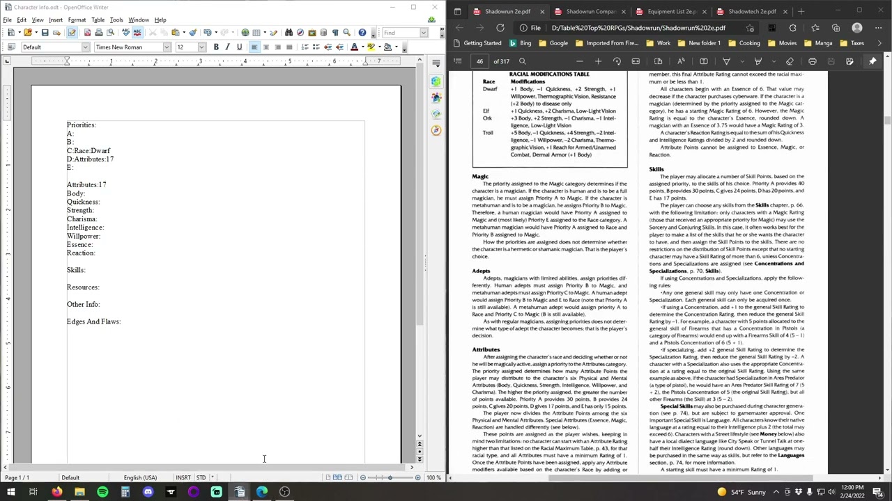 Shadowrun Second Edition Character Creation Guide