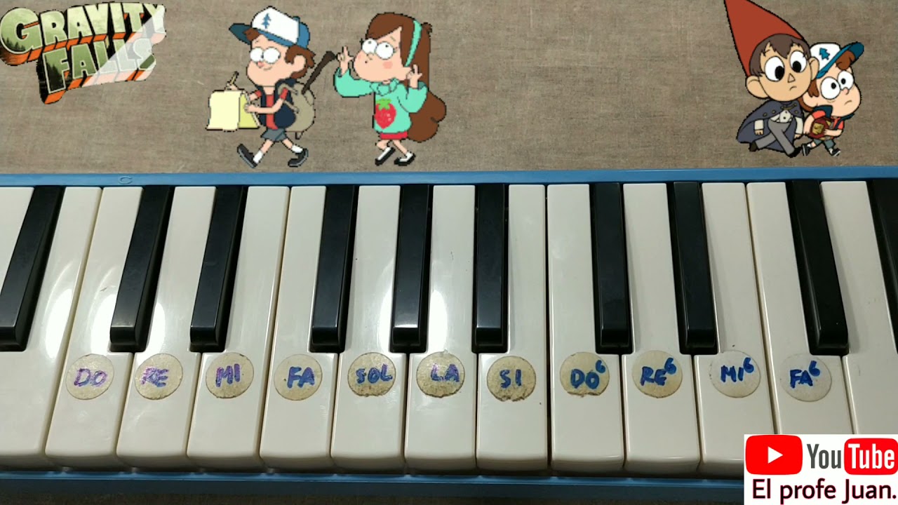 Gravity falls/ Tutorial en melódica con notas explicadas.