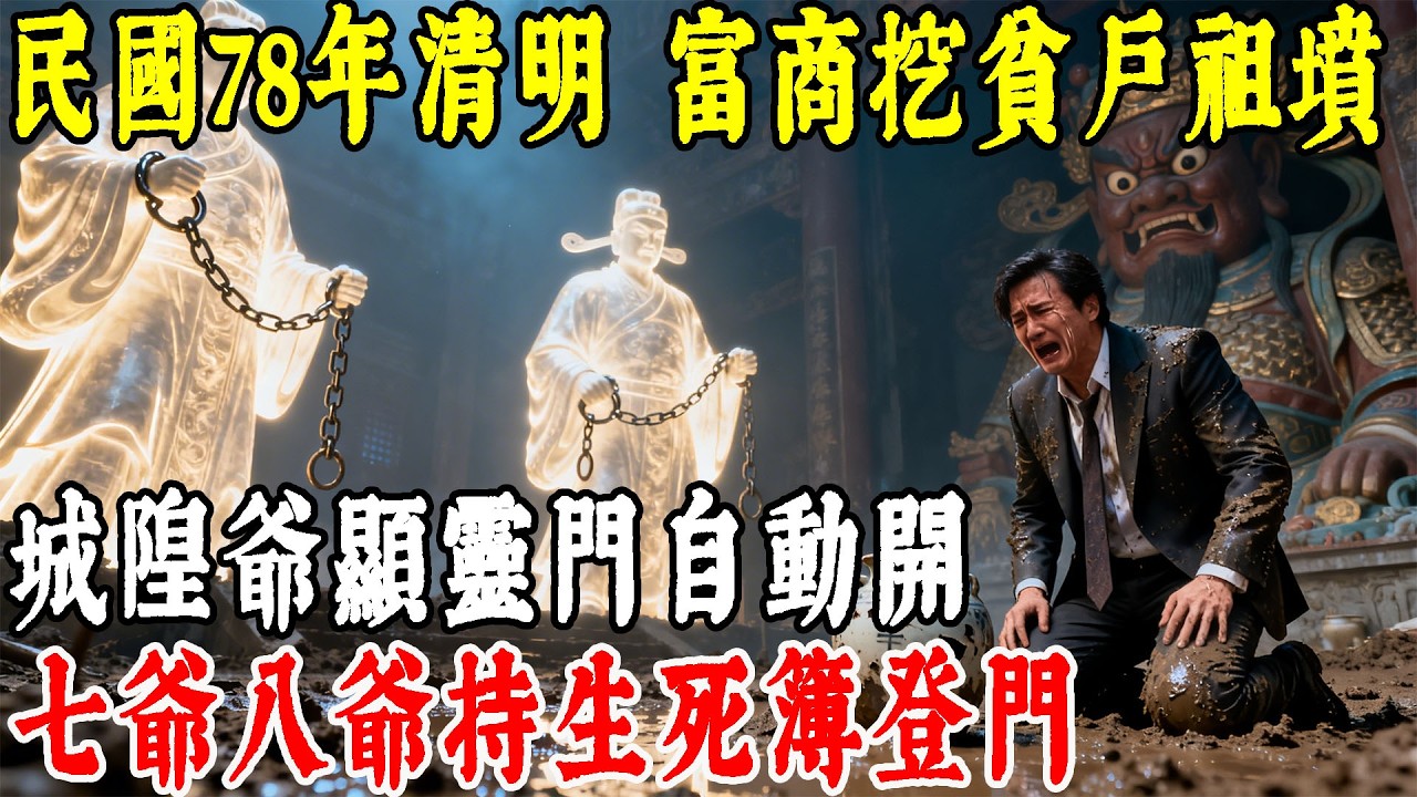 民國78年清明节，富商花重金霸占风水宝地，强挖穷人祖坟！当晚新竹城隍廟大门无风自动，七爷八爷拿着生死簿敲开富豪大门...#情感#民間故事#真實故事#中老年生活 #台灣