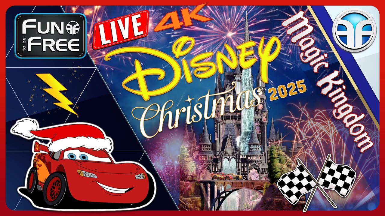 🔴 LIVE 4K Disney World Christmas 2025 – Magic Kingdom Parade & Fireworks Spectacular