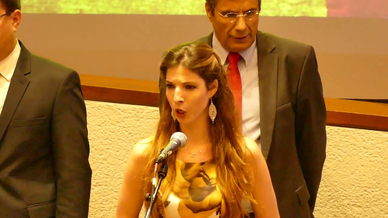 Soprano Monica SCHWARTZ performs Israeli Anthem (HaTikvah)