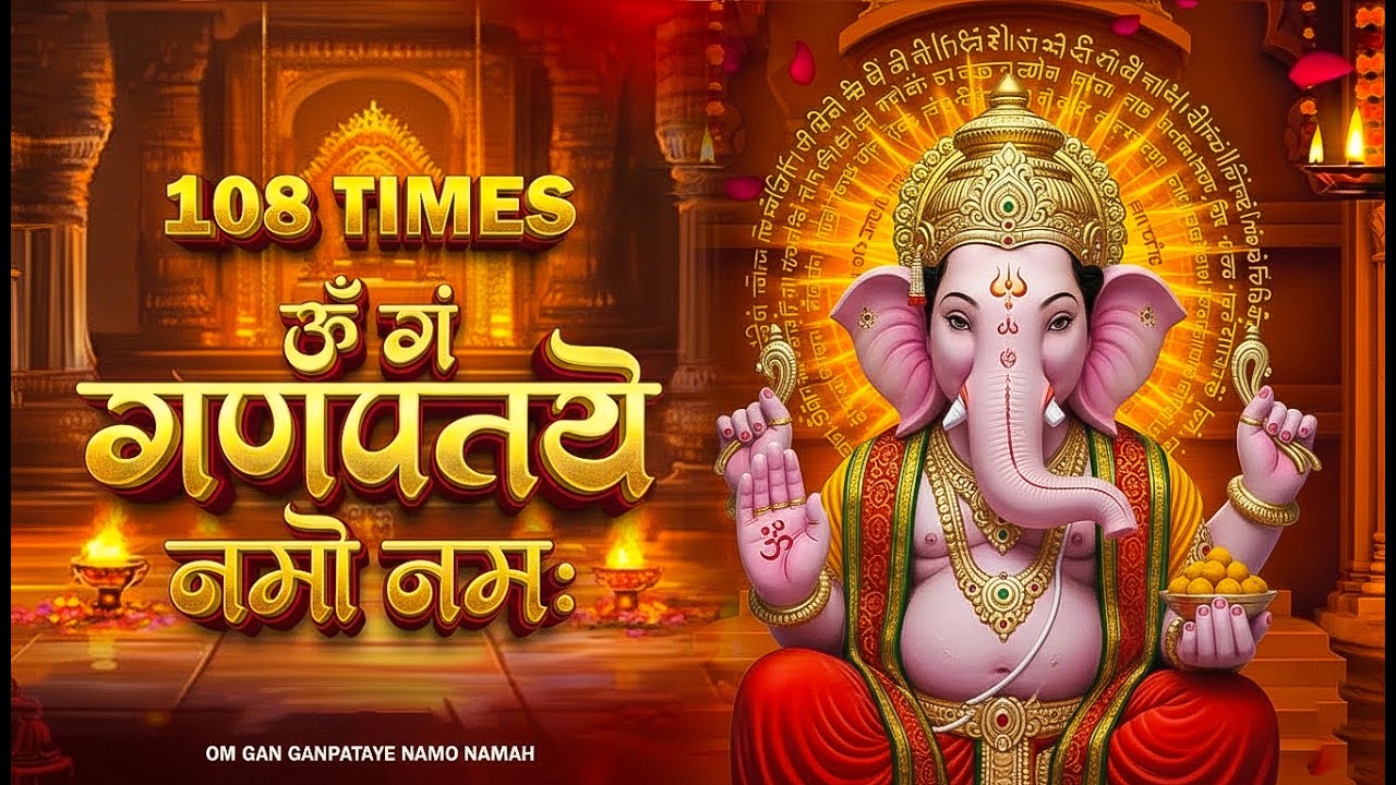 #Ganesh Mantra 108 Times - Om Gan Ganpataye Namo Namah | गणेश मंत्र - ओम गण गणपते नमो नमः