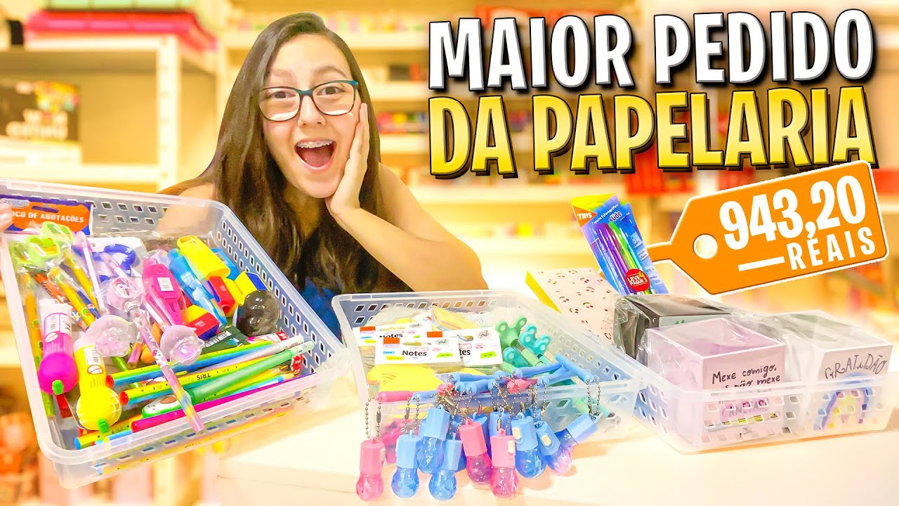 O MAIOR PEDIDO DA PAPELARIA! SEPARANDO QUASE 1000 REAIS EM MATERIAL ESCOLAR 😱 PAPELARIA LUIVIN’S