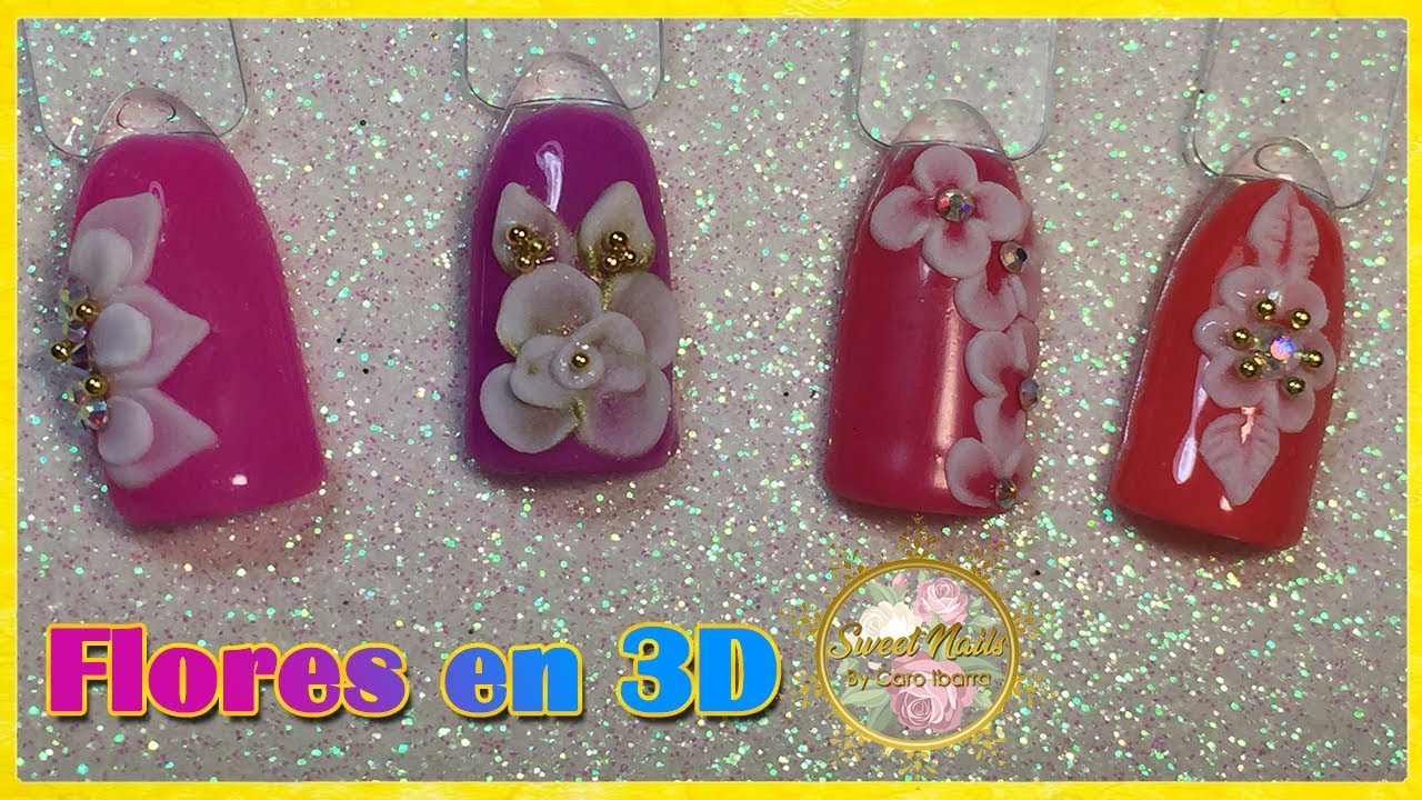 Ideas de FLORES DE ACRÍLICO Para Uñas | Flor Básica en 3D