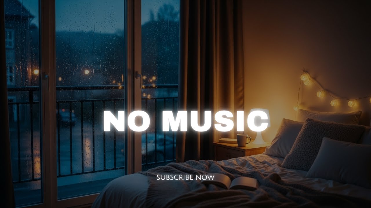 Rain Sounds on Glass Window | Cozy Bedroom | No Music