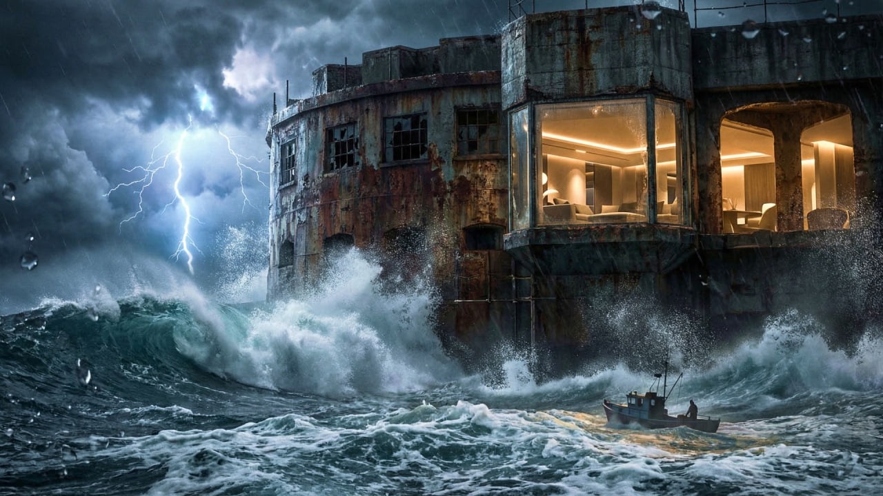 I Turned an Abandoned Sea Fort Into a Hidden Luxury Ocean Mansion