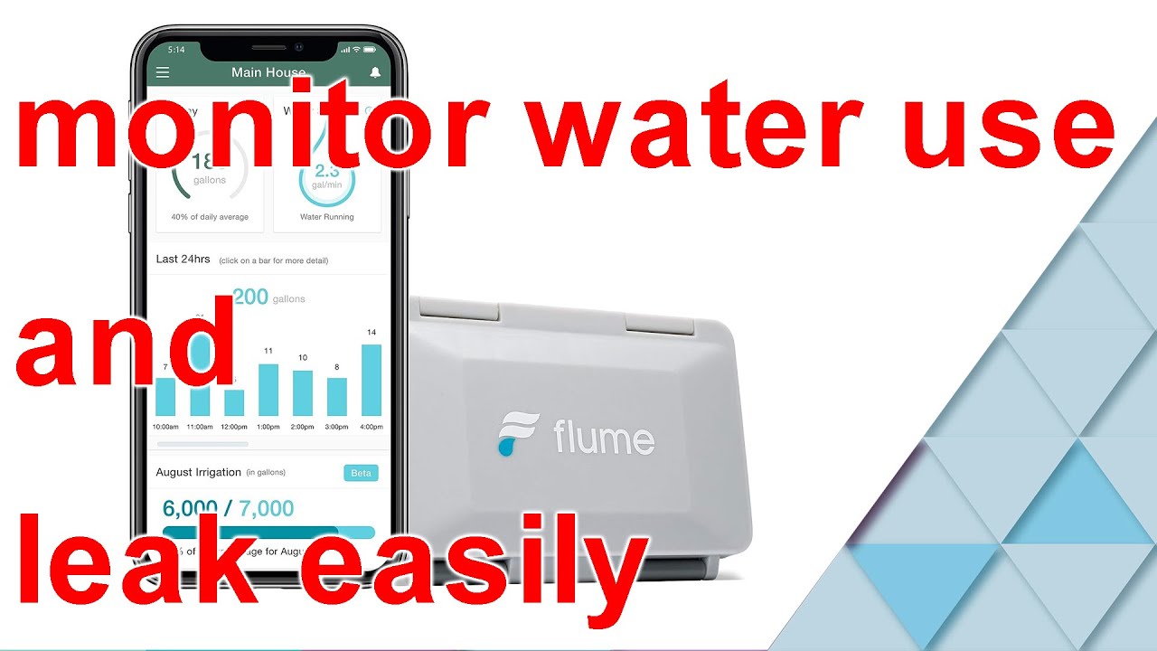 Flume 2 Smart Home Water Monitor Usage +Water  Leak Detector. easy set up with app and installation