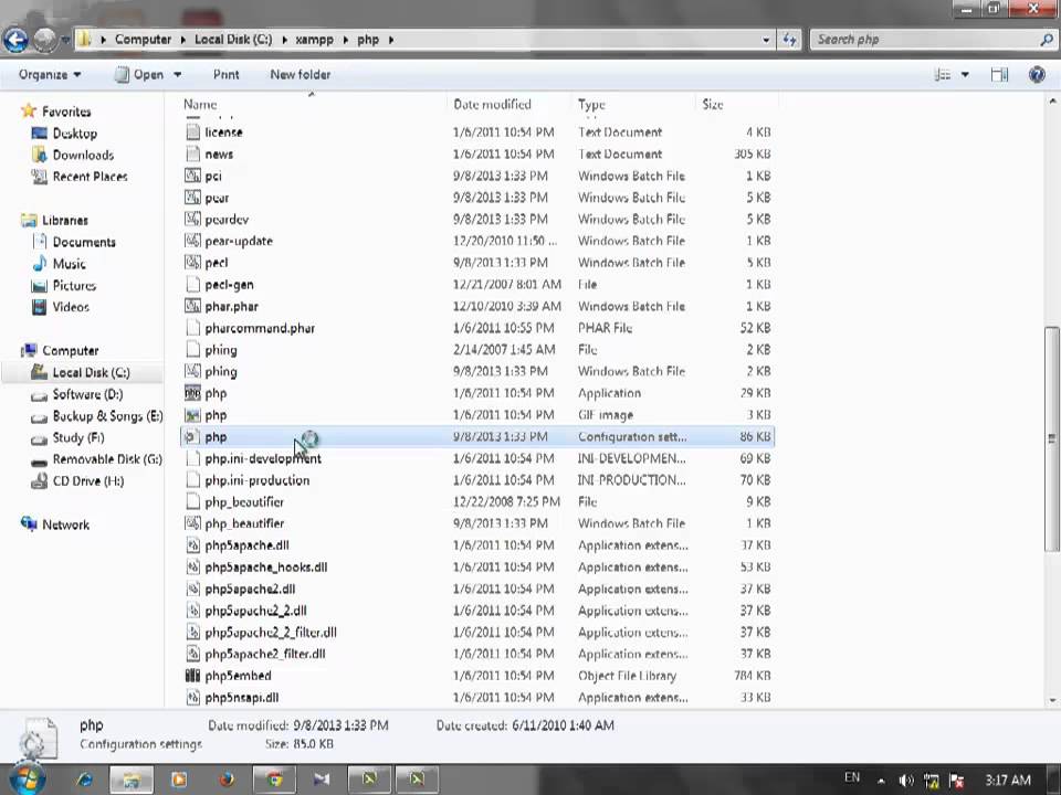Changing the maximum execution time in xampp