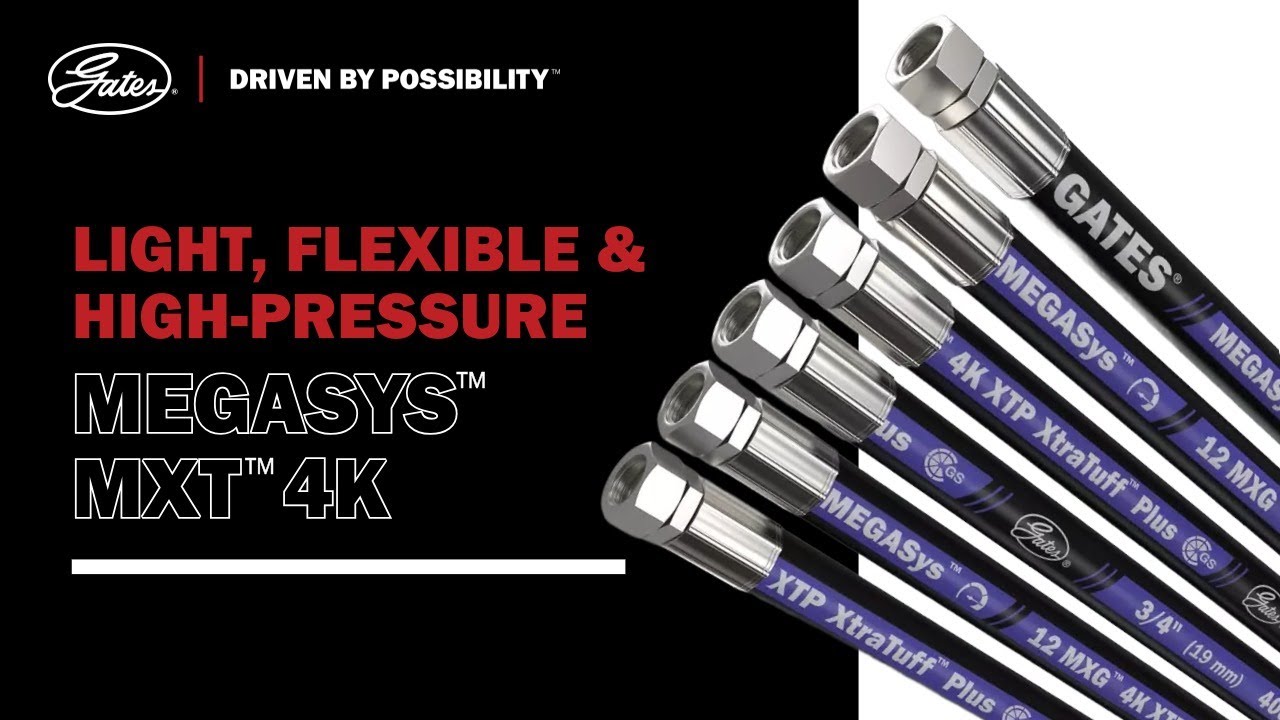 Gates Megasys™ MXG™ 4K-XTP with XtraTuff™ Plus Cover: Lightweight, Flexible & High-Pressure Hose