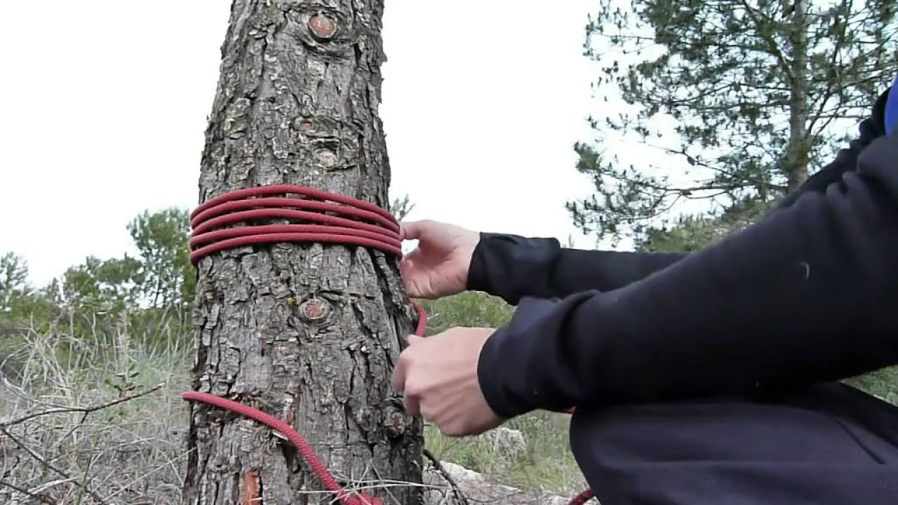 anclajes  para rapel improvisado