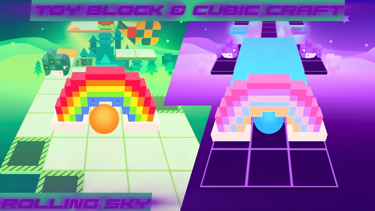 ⏾ Rolling Sky  |  Level 82  |  Toy Blocks  |  Bonus 76  Cubic Craft - Full Game ⏾