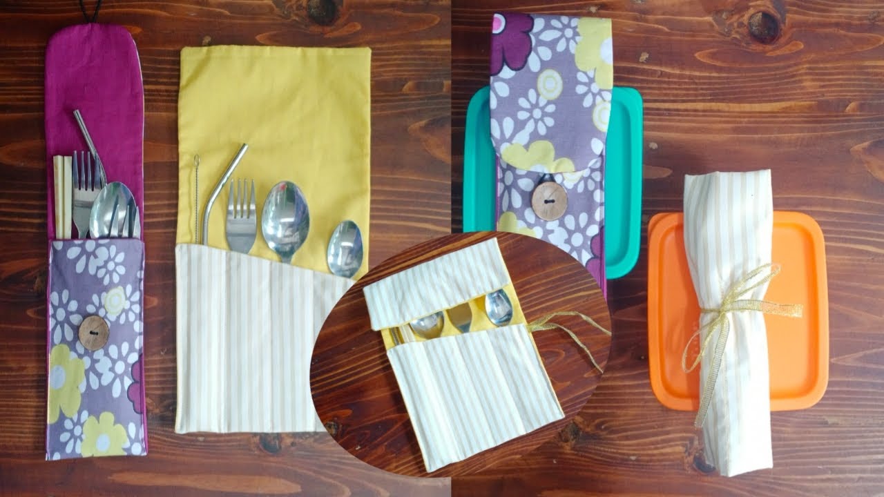 How to Make  Cutlery Pouch – Utensil Pocket | DIY Tempat Peralatan Makan