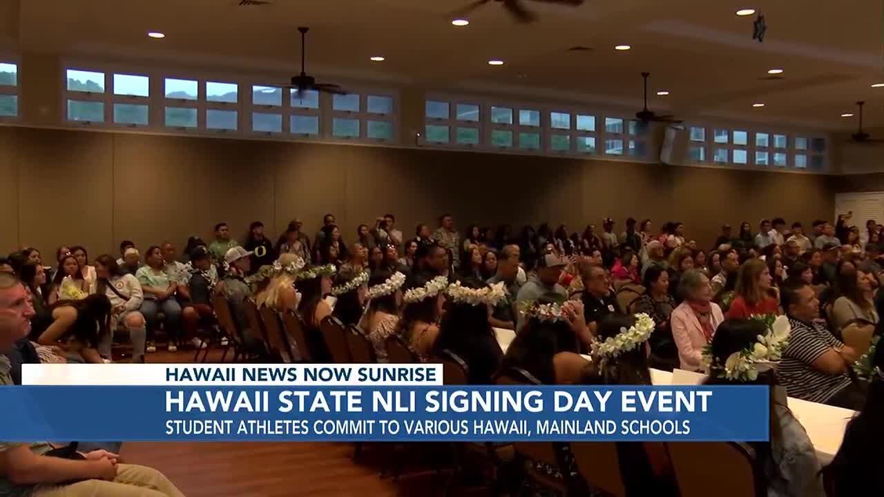 Big day for Hawaii's top high school athletes as they sign letters of intent to play collegiately