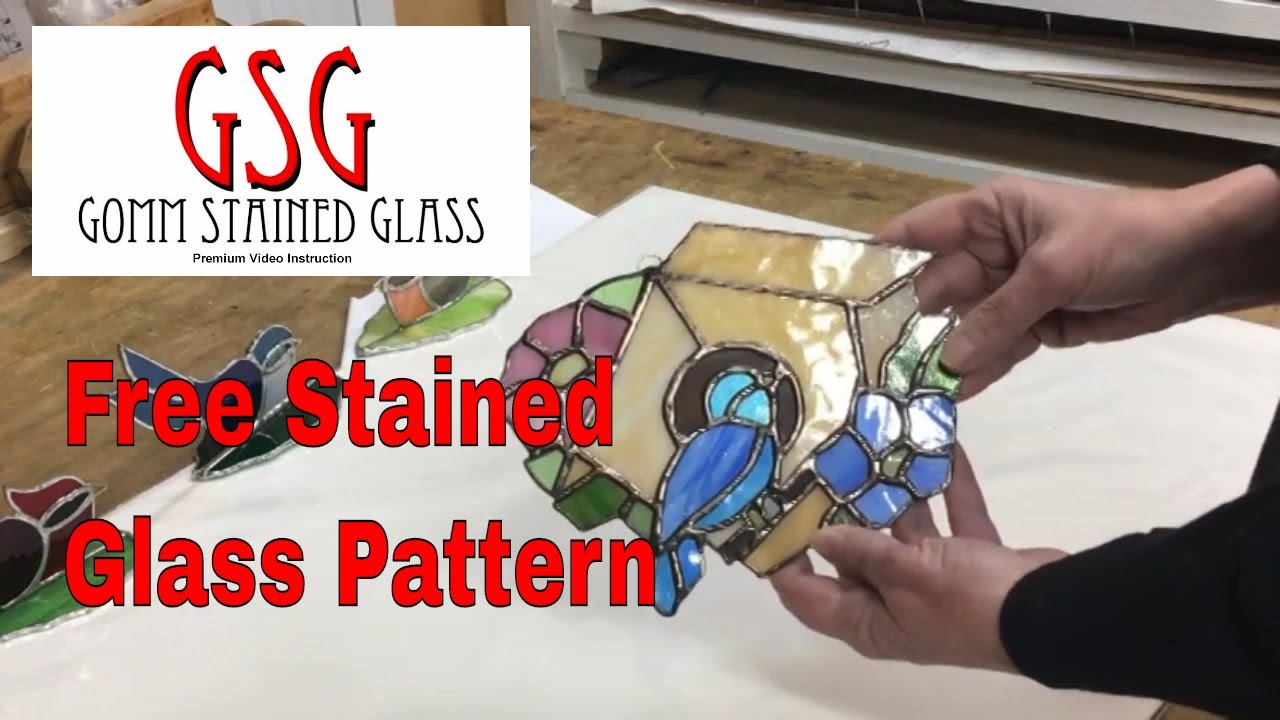 Free Stained Glass Birdhouse Pattern V260