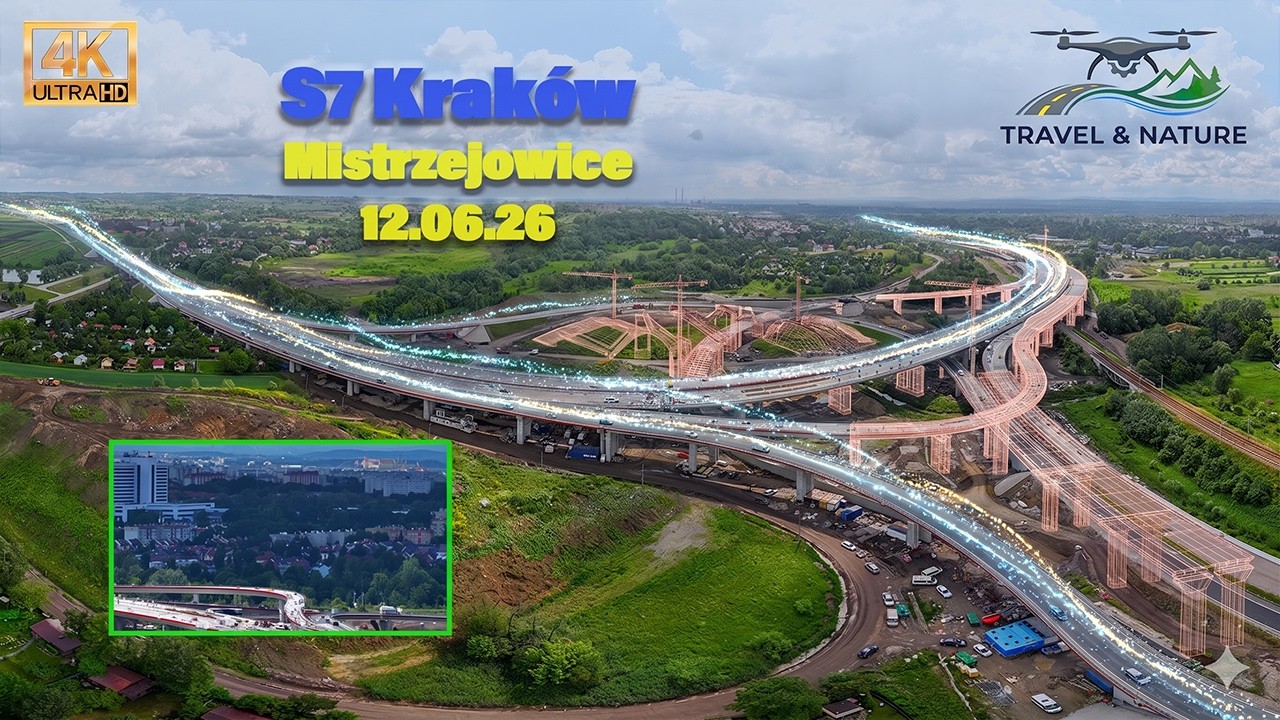 Budowa #S7 #Widoma #Krak&oacute;w Węzeł Mistrzejowice 12.06.26