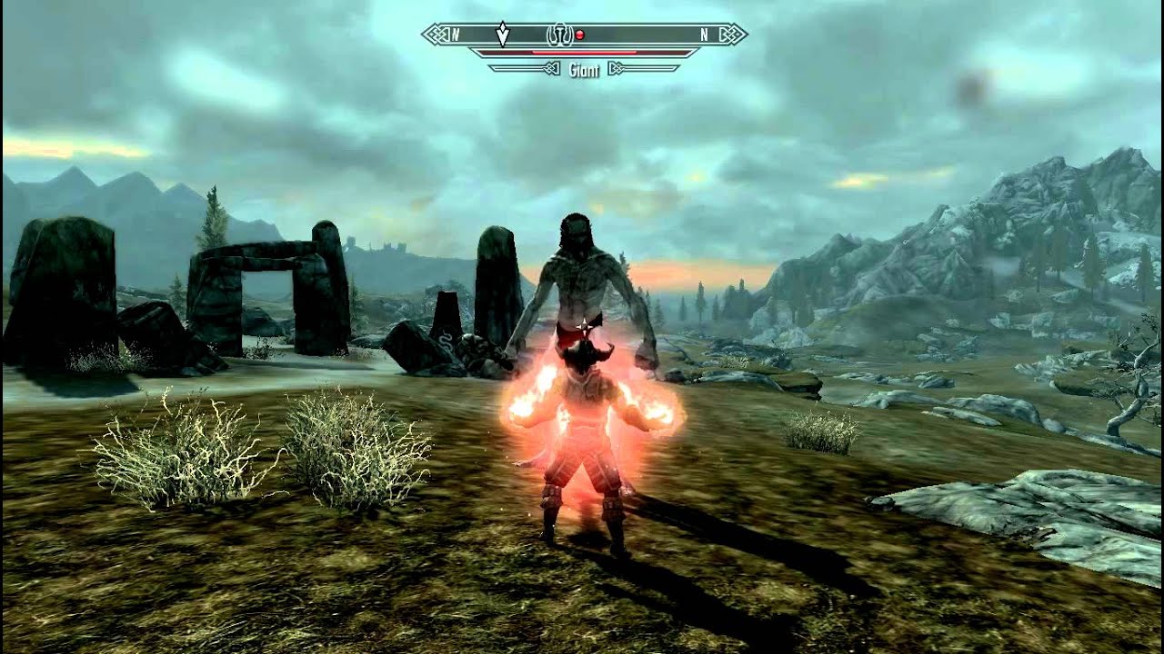 killing the giant guy with the fire spell