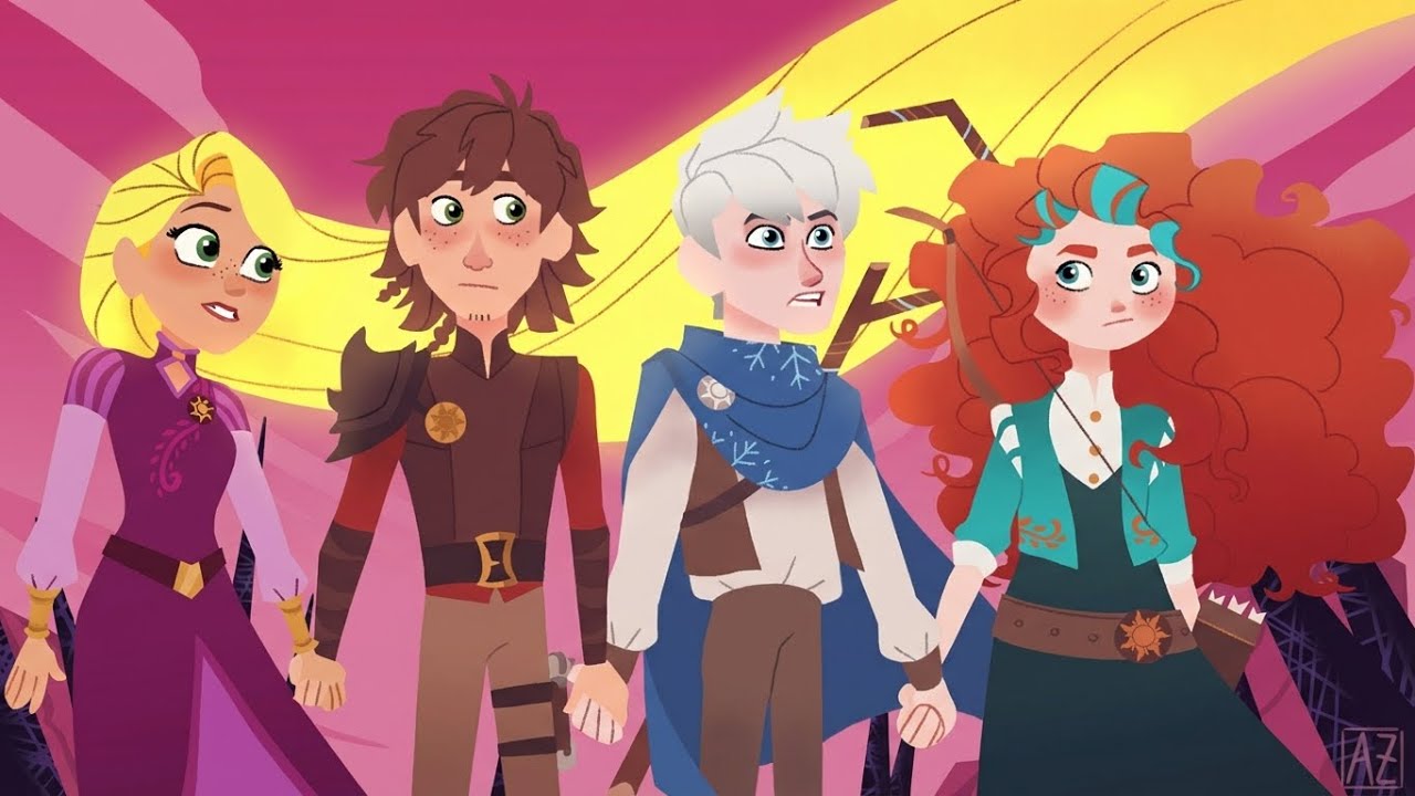 Jack Frost, Hiccup, Merida and Rapunzel in Corona (Rise of the Brave Tangled Dragons Comic Dub)