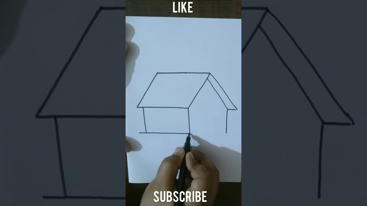 how to draw a hut 🛖//house drawing easy #shorts #youtubeshorts #viral