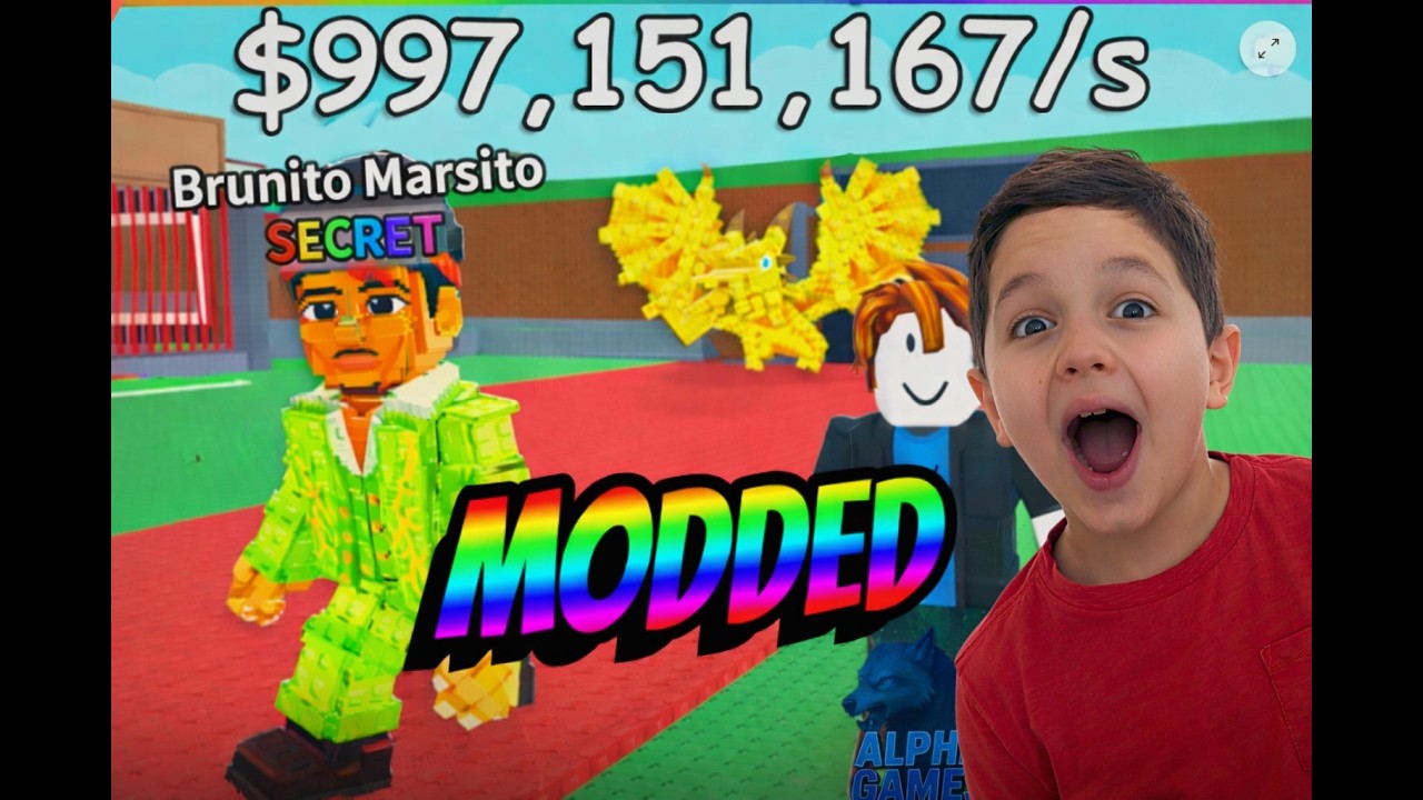 playing modded steal a brainrot with admin commands on roblox.
