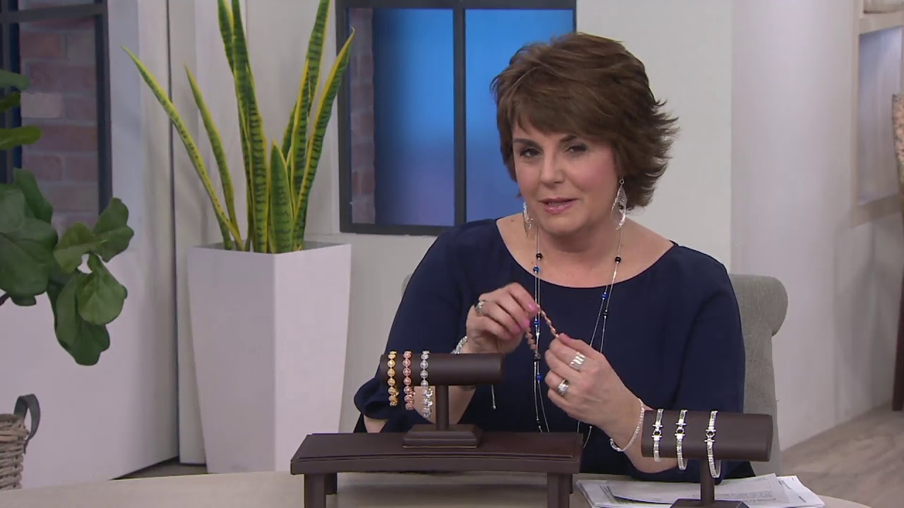 Sterling Silver Diamond Cut Tennis Bracelet by Silver Style on QVC