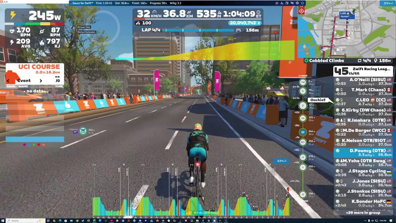 Zwift Racing League - Redline Rally Race 5 - Cobbled Climbs - Open Indigo B1 - OTR BFB