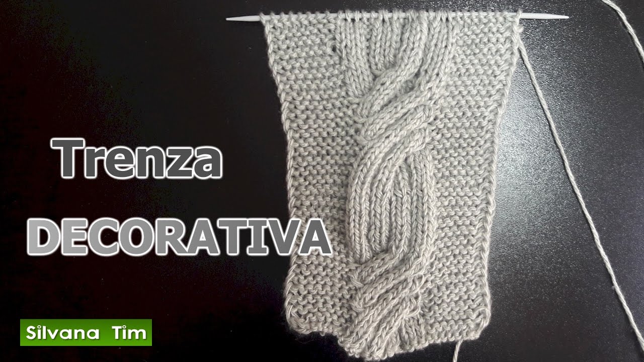 Punto (puntada) TRENZA decorativa Tejida con dos agujas / tutorial de tejido paso a paso # 498