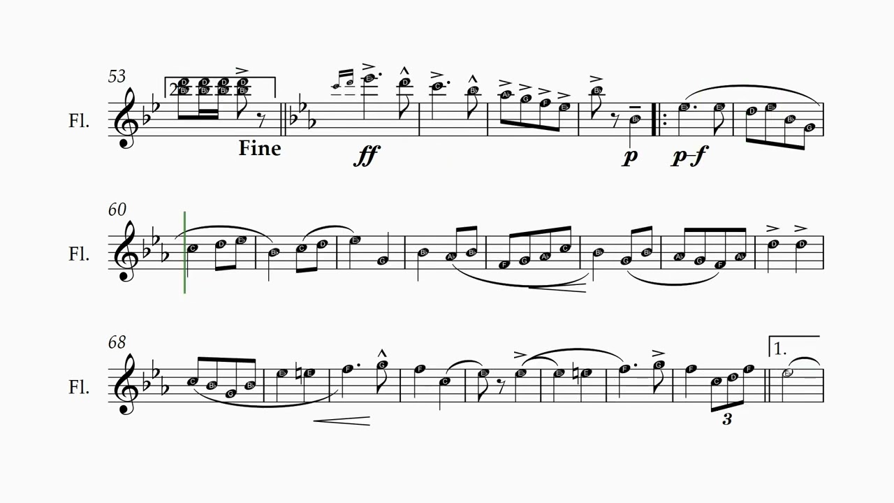 โน้ตเพลงมาร์ชราชวัลลภ 1,2 ฟลุ๊ต Flute