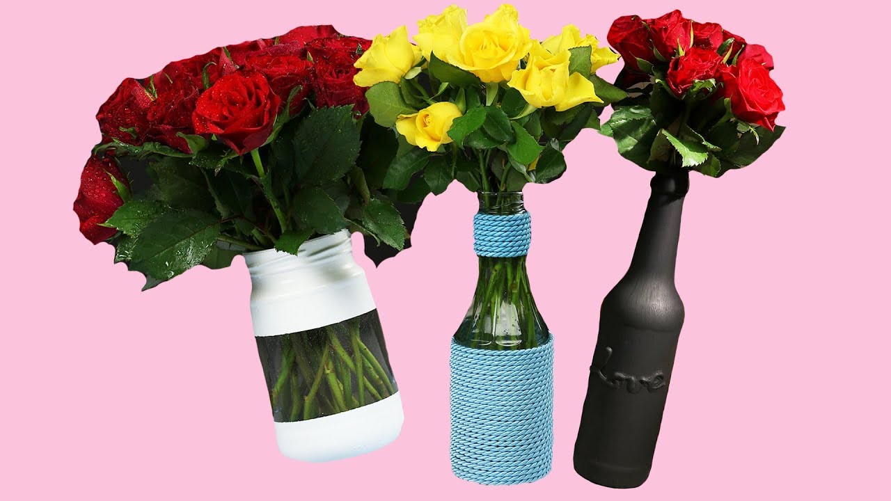 3 Clever Hacks For Turning Old Bottles Into Beautiful Vases