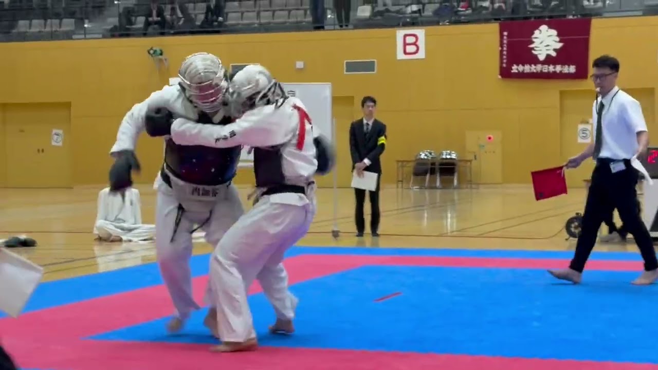 2025全日本学生拳法個人選手権大会 男子の部 準決勝戦ABコート 田中 天（関西学院大学）VS内畑谷 将（関西大学）