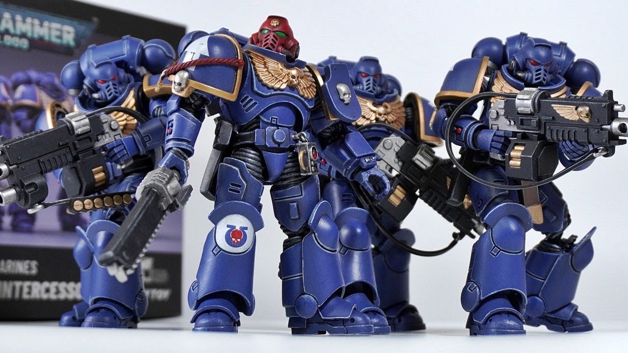 JoyToy 1/18 Warhammer 40K Ultramarines Intercessors Action Figure (Unboxing & Action)