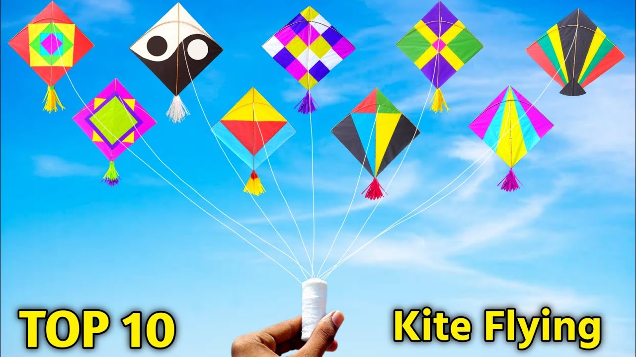 10 Best kite flying , how to make kite , easy and simple paper kite , patang kese banate hai