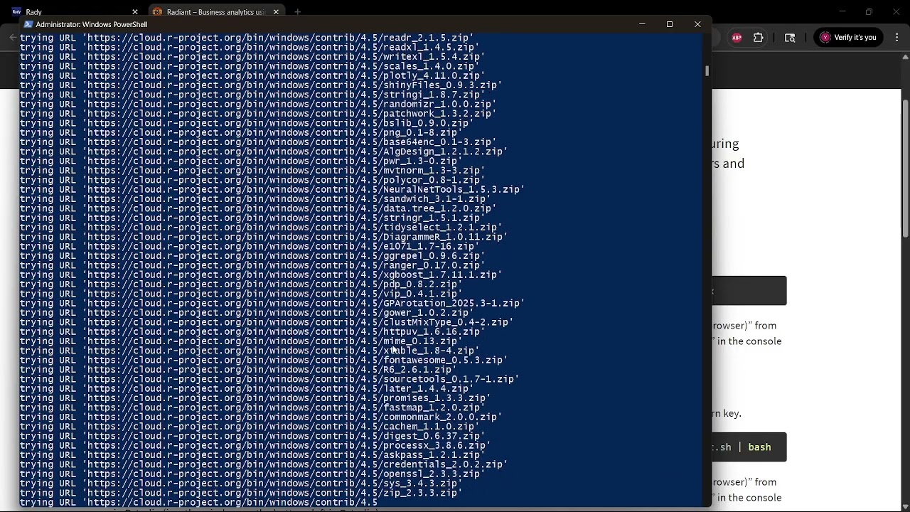 Installing radiant on Windows