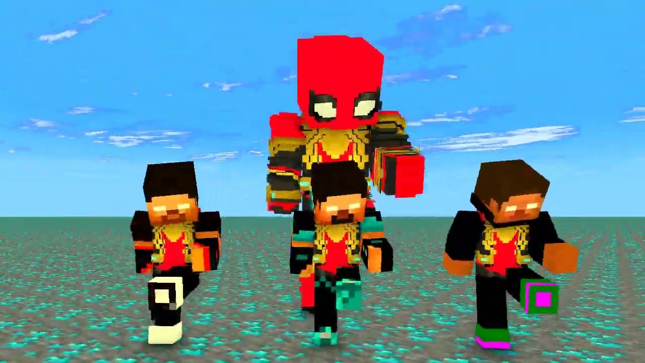 SPIDER HEROBRINE BROTHERS AND SPIDERMAN HERO TONIGHT DANCE