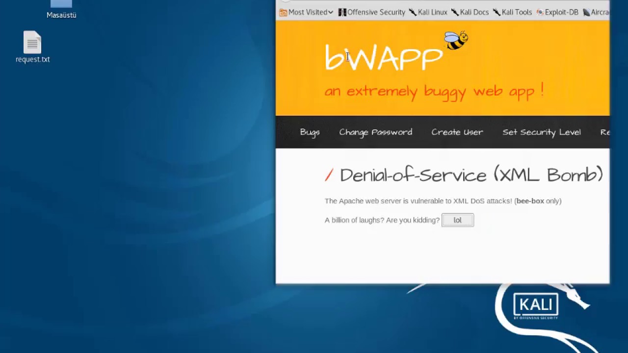 xmlbomb bwapp