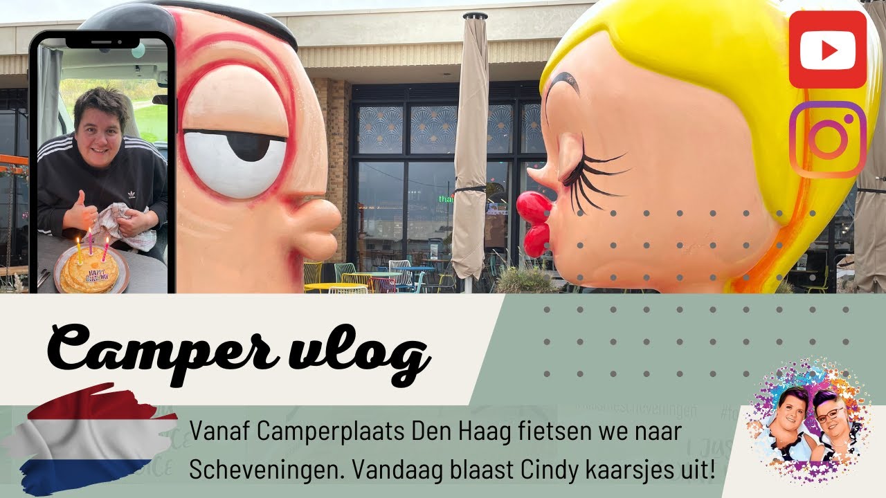 #VLOG8 - CAMPER STEDENTRIP.  Vanaf de CAMPERPLAATS naar Scheveningen. Fietstocht door de duinen.