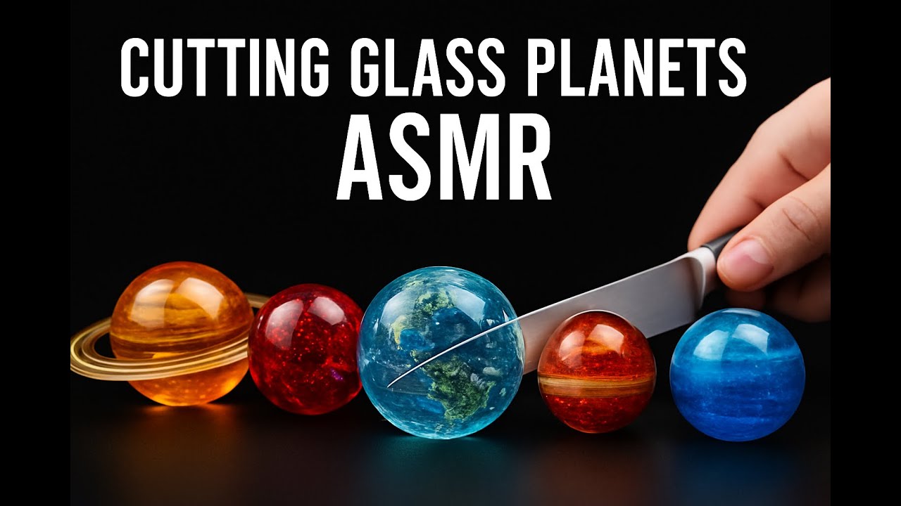 Satisfying Glass Planet Cutting ASMR | Ultra 8K No Talking Visual Relaxation