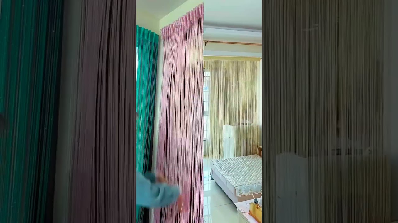 #Rose thread door curtain #no-punch installation#tassel partition decorative curtain#sorts#sort#bteu