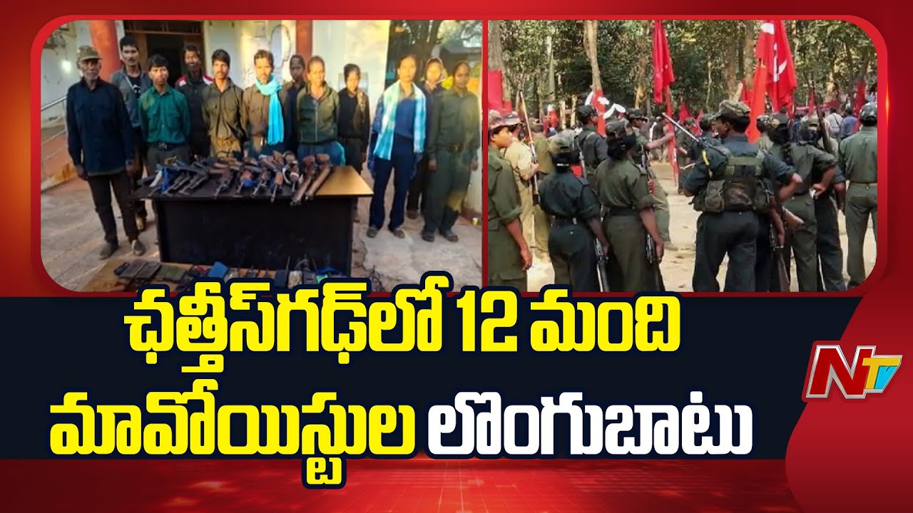 12 Maoists Surrender Along with Weapons in Chhattisgarh | NTV Telugu