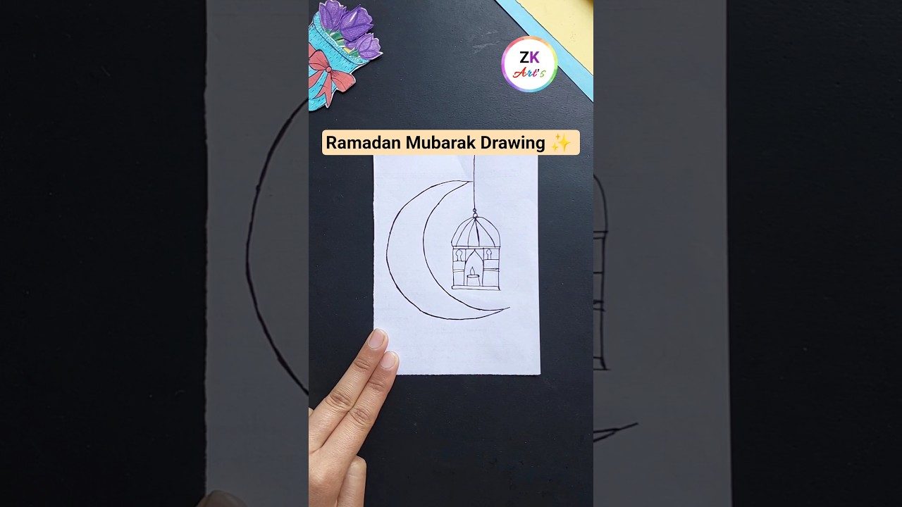 Ramadan Mubarak Drawing ✨️| Ramadan Drawing Easy #shorts #drawing #art #easy #ramadan #ytshorts