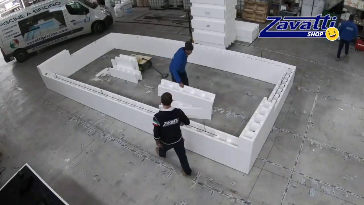 Come costruire una piscina in Kit fai da te Easyblok , casseri di polistirolo per piscina interrata